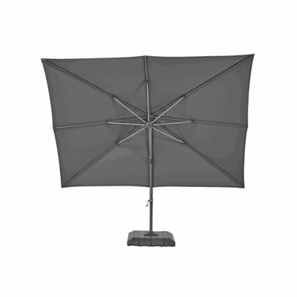 Parasol déporté NATERIAL Sonora gris rectangulaire, L.391 x l.282 cm – Image 2