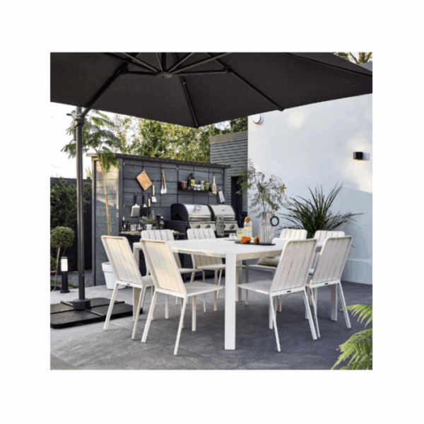 Parasol déporté NATERIAL Aura anthracite carré, L.286 x l.286 cm – Image 2