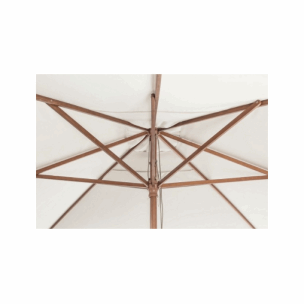 Parasol 400×300 cm en toile polyester crème et mât en bois – ATTOL – Image 2