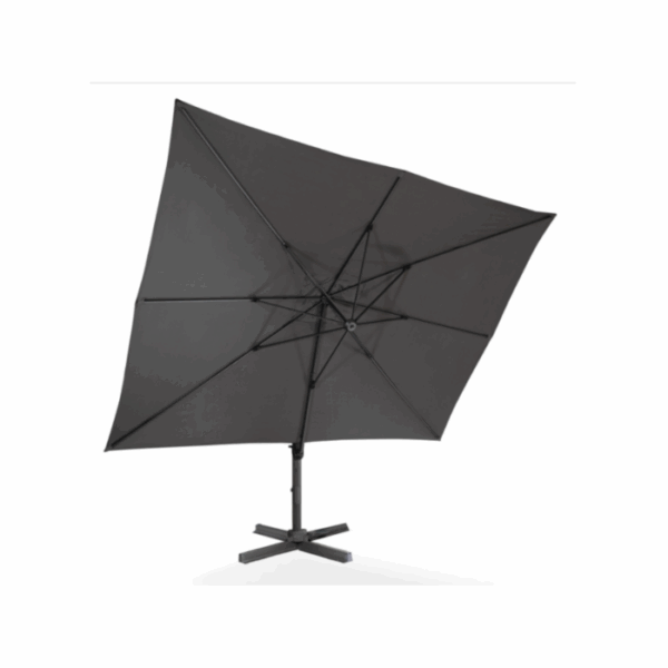 Parasol déporté inclinable rotatif 360 CALVI gris 3×4 M avec housse – Image 2