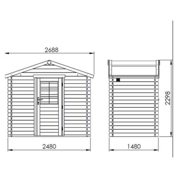 Chalet de Jardin en Bois Traité – 4.2 m2 – Qualité Premium- Prix usine – DESTOCKAGE – Image 3