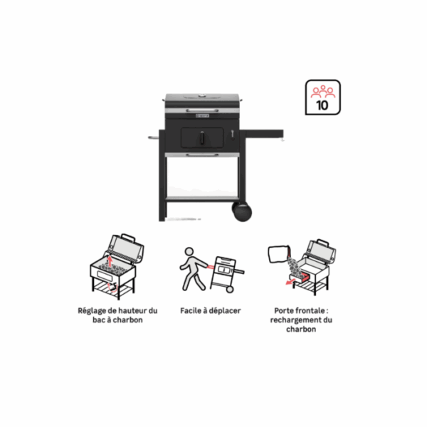Barbecue charbon Centaurus Beta II 90x70cm NATERIAL – Image 2