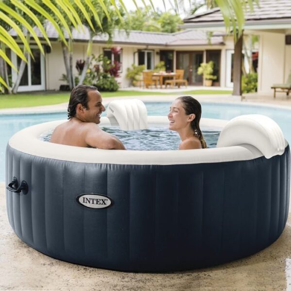 Spa Gonflable – INTEX – Blue Navy 4 places + Couverture Thermique – DESTOCKAGE – Image 2