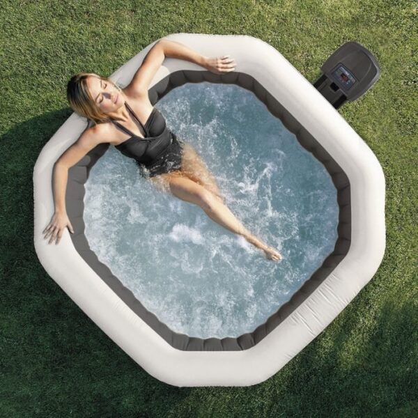 Spa Gonflable – INTEX – Carbone 4 places + Couverture Thermique – DESTOCKAGE – Image 3