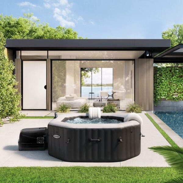 Spa Gonflable – INTEX – Carbone 6 places + Couverture Thermique – DESTOCKAGE – Image 2