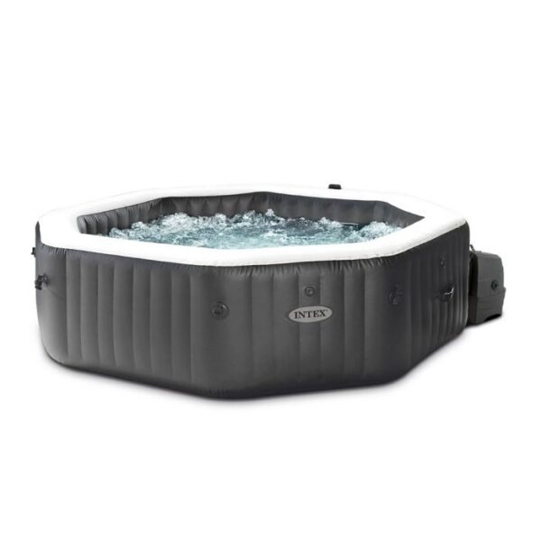 Spa Gonflable – INTEX – Carbone 6 places + Couverture Thermique – DESTOCKAGE