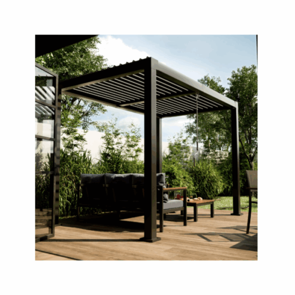 Pergola bioclimatique autoportante NATERIAL Clima aluminium gris, 5.08 m² – Image 3