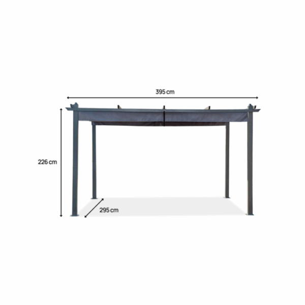 Pergola en aluminium avec toit rétractable – 3 x 4 m – Gris anthracite – Image 3