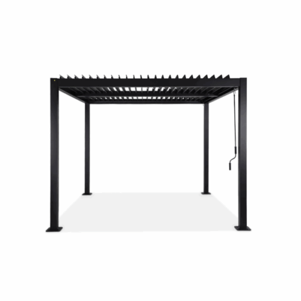 Pergola bioclimatique noire. aluminium et acier. 3x3m. lames orientables – Image 3