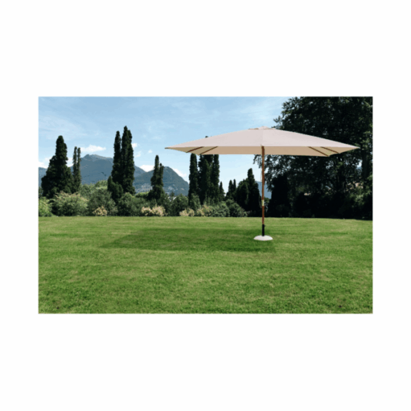Parasol 400×300 cm en toile polyester crème et mât en bois – ATTOL – Image 3