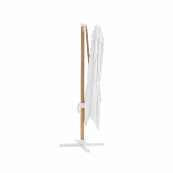 Parasol déporté carré 3x3m effet bois écru – Image 3