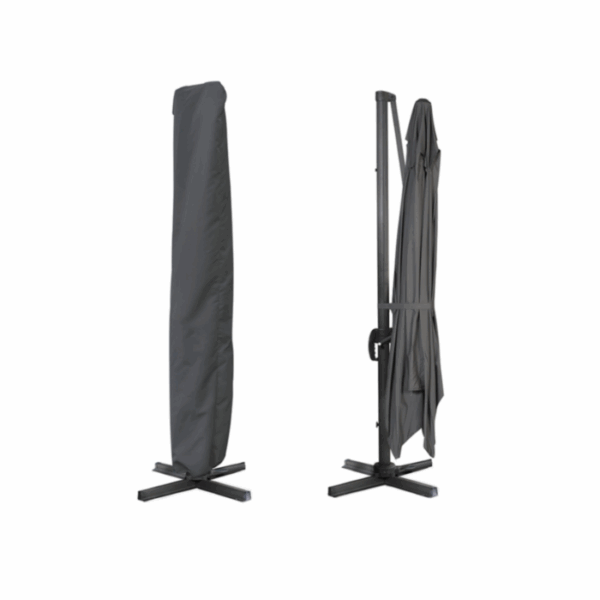 Parasol déporté inclinable rotatif 360 CALVI gris 3×4 M avec housse – Image 3