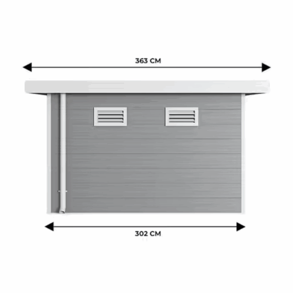 Abri de jardin composite SINTRA – 9 m2 gris clair – Prix usine – DESTOCKAGE – Image 4