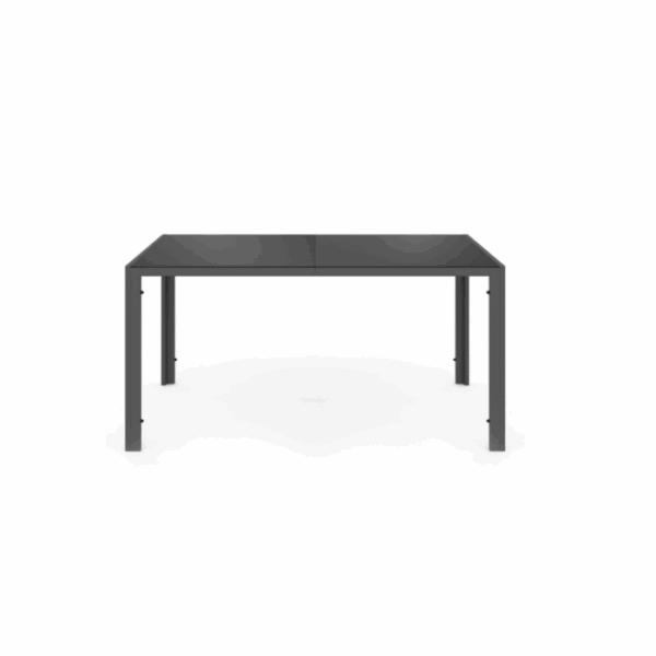 Salon de jardin MADRID table 150 CM et 6 chaises empilables gris anthracite – Image 3
