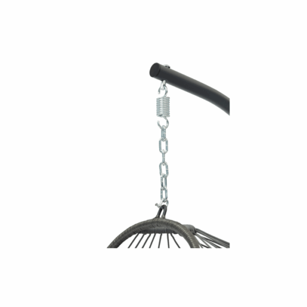 Fauteuil de jardin suspendu en forme d’œuf en acier coloris gris anthracite – Image 2