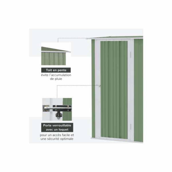 Abri de Jardin 1,2 m² – Cabanon Compact avec Porte Verrouillable – Image 4
