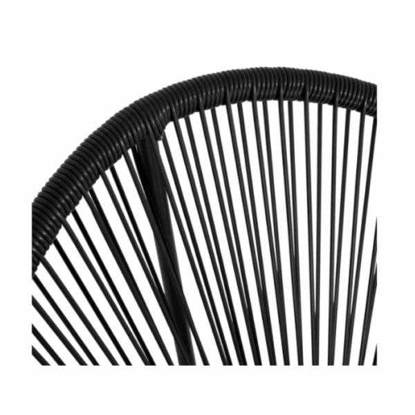 Salon de jardin IZMIR table et 2 fauteuils oeuf cordage noir – Image 4