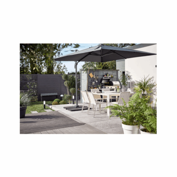 Parasol déporté NATERIAL Aura anthracite carré, L.286 x l.286 cm – Image 4
