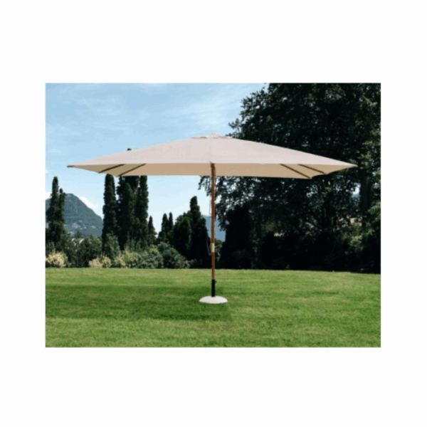 Parasol 400×300 cm en toile polyester crème et mât en bois – ATTOL – Image 4