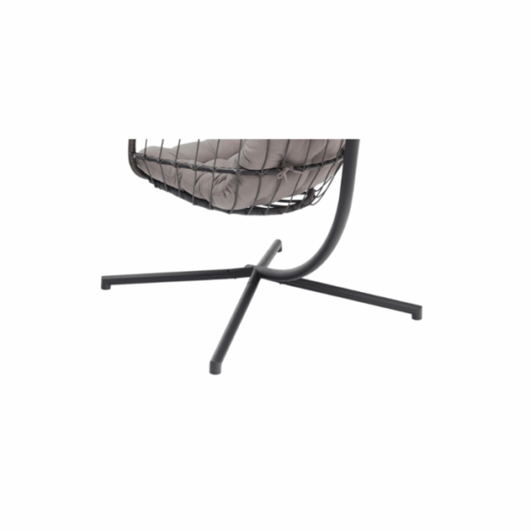 Fauteuil de jardin suspendu en forme d’œuf en acier coloris gris anthracite – Image 4