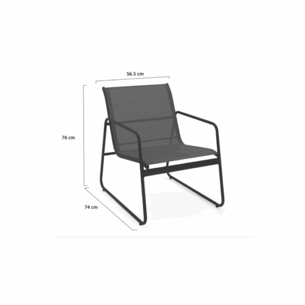 Salon de jardin bas MALAGA 6 places avec canapés, fauteuils et table gris anthracite – Image 3