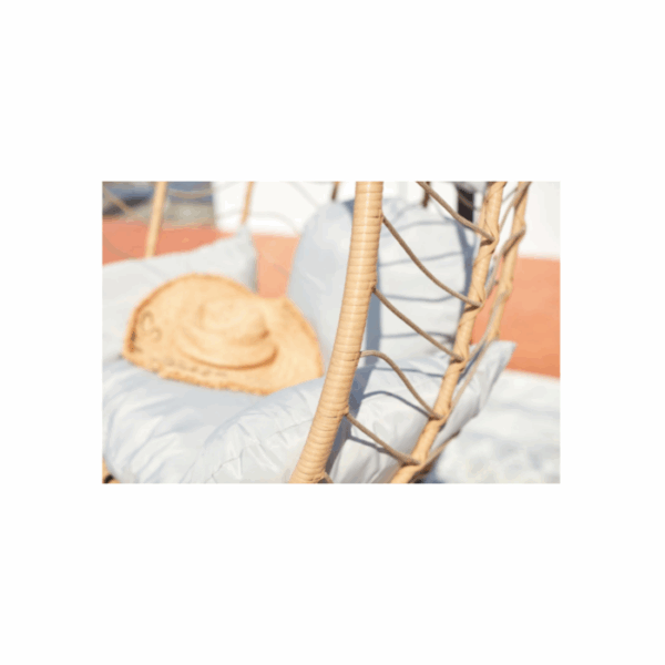 Fauteuil suspendu beige résine & Acier LIMA – Image 5